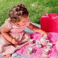 Tidlo Picknickgeschirr im rosa Korb